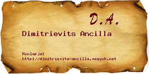 Dimitrievits Ancilla névjegykártya